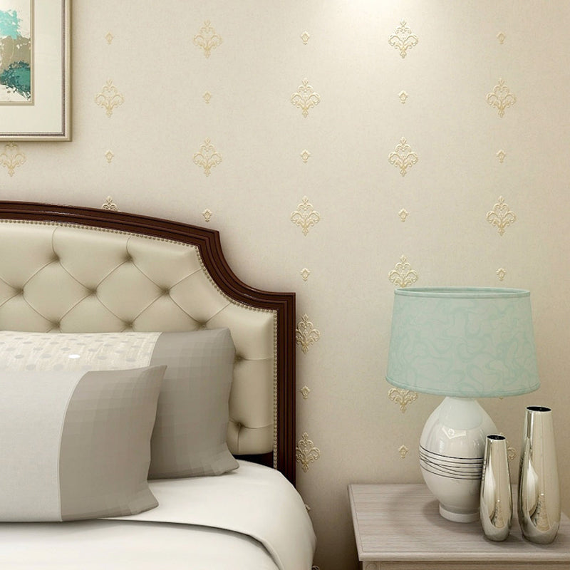 3D Embossed Washable Wallpaper Retro Style Jacquard Wall Covering for Bedroom Decoration