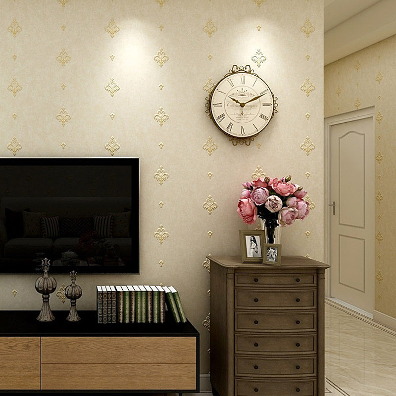 3D Embossed Washable Wallpaper Retro Style Jacquard Wall Covering for Bedroom Decoration