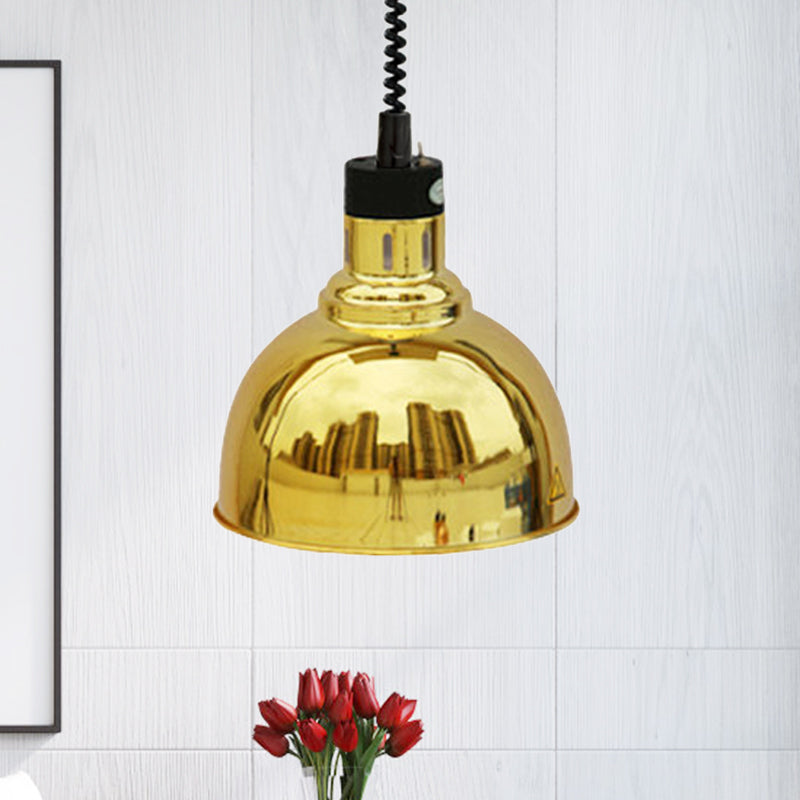 Retro Stylish Dome Suspension Light Ausleitbar 1 Kopfmetall -Anhängerbeleuchtung in Bronze/Kupfer für Innenräume