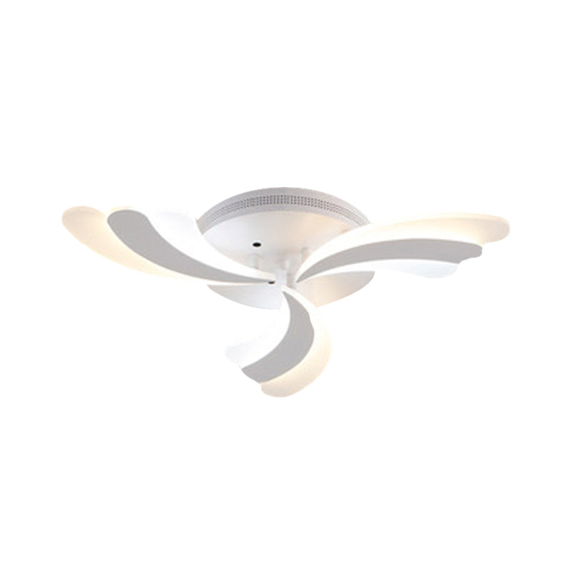 Acrylic Windmill Ceiling Lamp Modern 3/5/9 Lights White Flush Mount Light Fixture in Warm/White/Natural Light