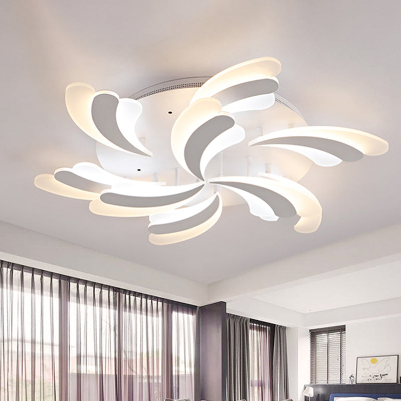 Acryl Windmolen plafondlamp Modern 3/5/9 Lichten Wit Flush Mount Light Fixture in warm/wit/natuurlijk licht