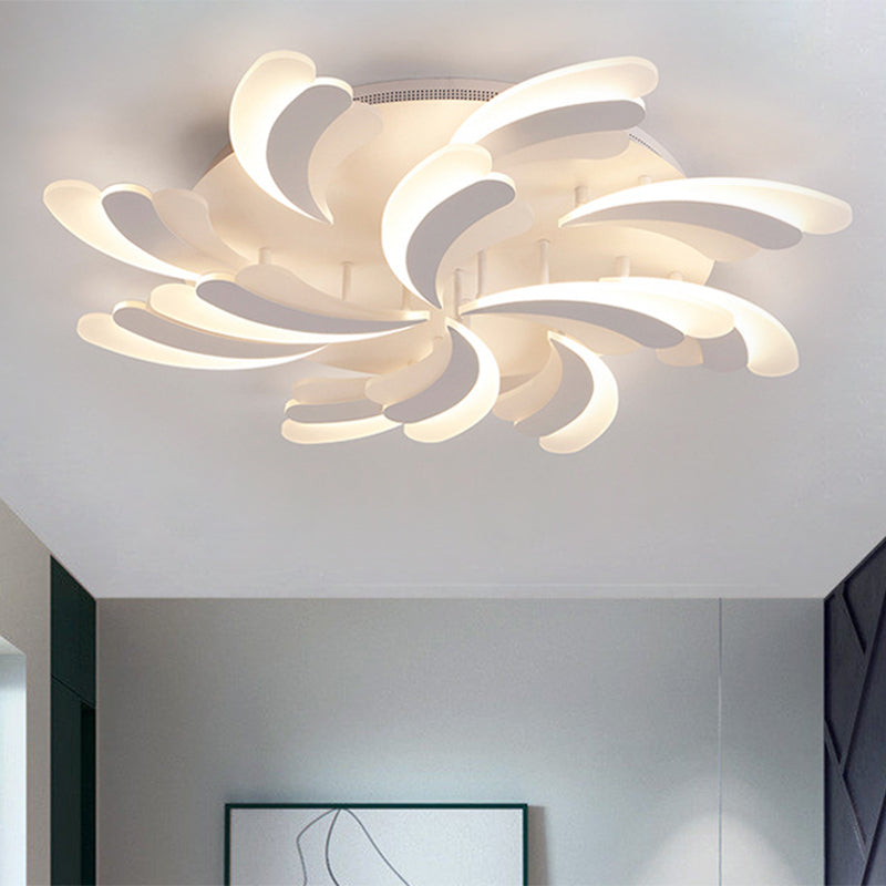 Acryl Windmolen plafondlamp Modern 3/5/9 Lichten Wit Flush Mount Light Fixture in warm/wit/natuurlijk licht