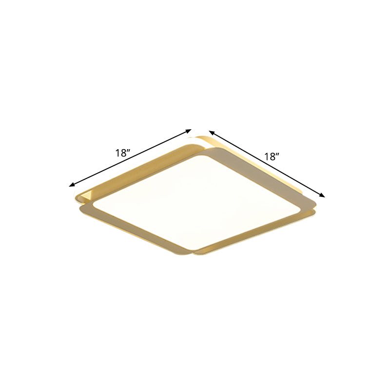 Modern Metal Square Ceiling Flush Mount Light LED 18"/23.5" W White Bedroom Flush Mount Lamp in Warm/White