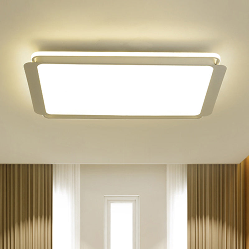 Witte rechthoekige spoelen mount verlichting eenvoudige metalen geïntegreerde LED 35.5 "/43" breed plafond lichtarmatuur voor woonkamer in warm/wit