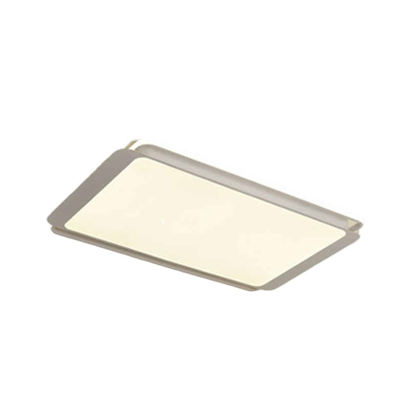 Illuminazione da incasso rettangolare bianca Lampada da soffitto a LED integrata semplice in metallo da 35,5"/43" per soggiorno in bianco caldo/bianco