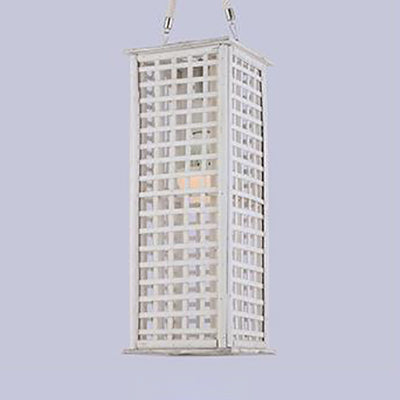 Style contemporain Rectangular Pendant Lighting Bamboo 14 "/19.5" LAME DE DINATION DE LA LIGHTE DE LA LIGHT