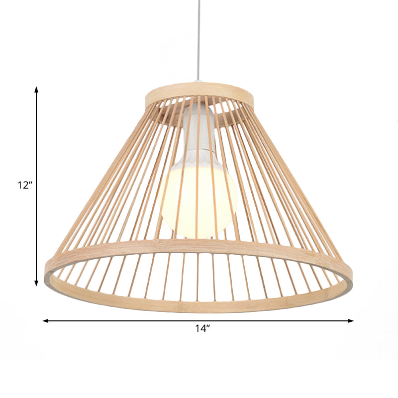 Bamboo Shade Coste de luz PLATINGLA Estilo moderno 1 Lámpara de suspensión beige para sala de estar