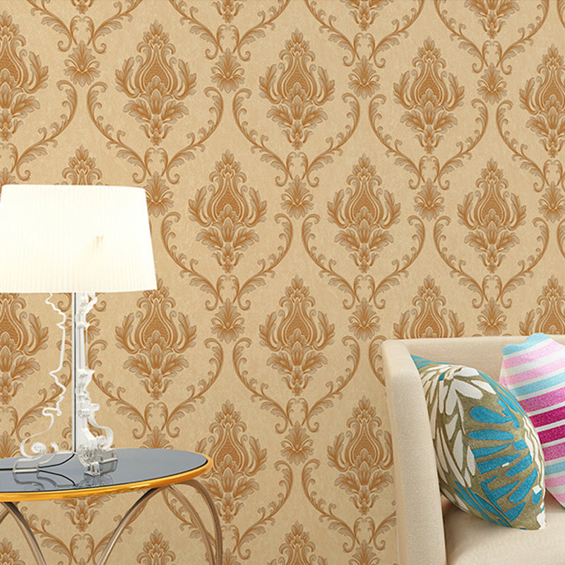 European Medallion Wallpaper Roll Pastel Color Flower Wall Covering for Living Room