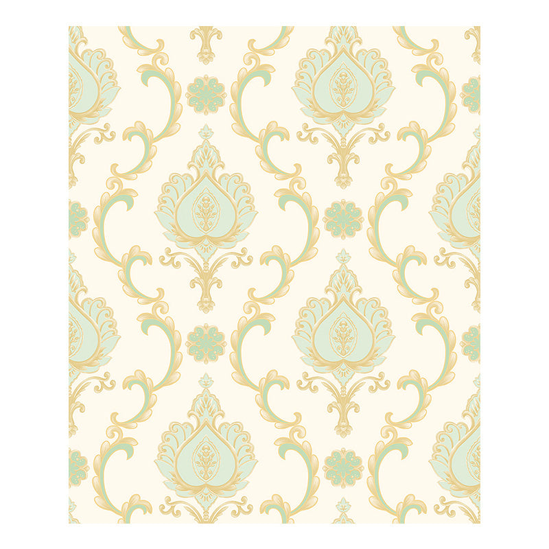 Unpasted Jacquard Wallpaper 33' L x 20.5" W Nostalgic Wall Decor in Soft Color for Bedroom