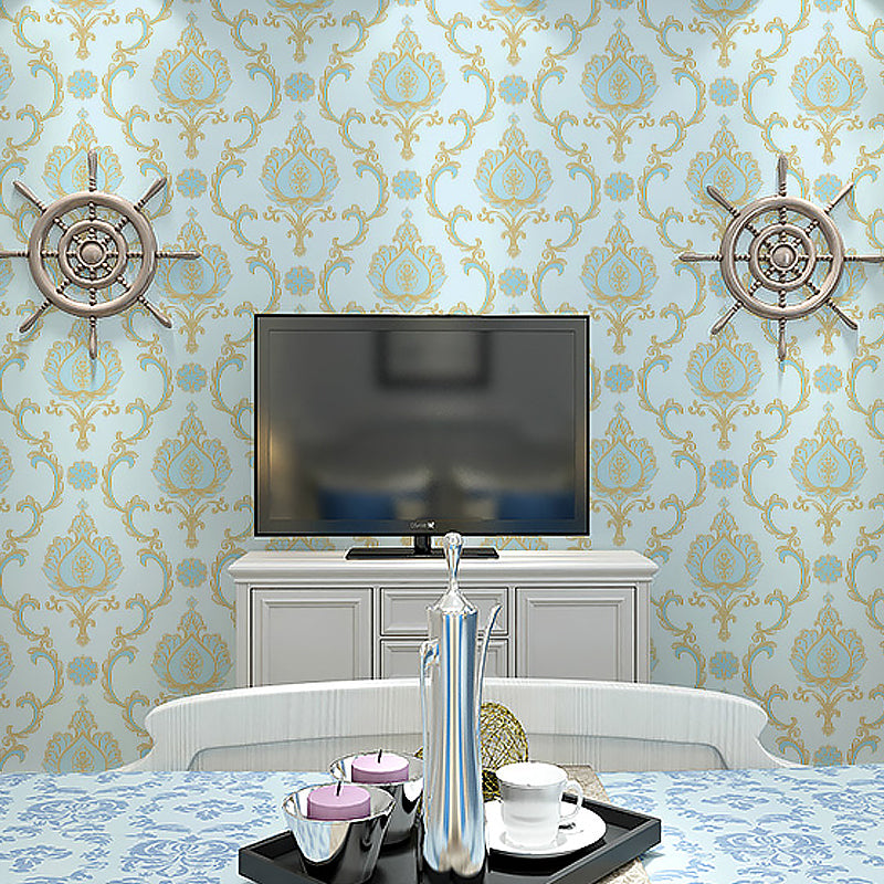 Unpasted Jacquard Wallpaper 33' L x 20.5" W Nostalgic Wall Decor in Soft Color for Bedroom