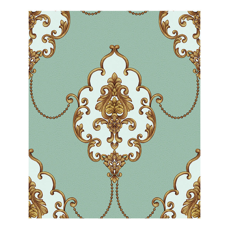 Green Vintage Wallpaper 57.1-sq ft Medallion Pattern Wall Decor for Living Room, 3D Embossed Texture