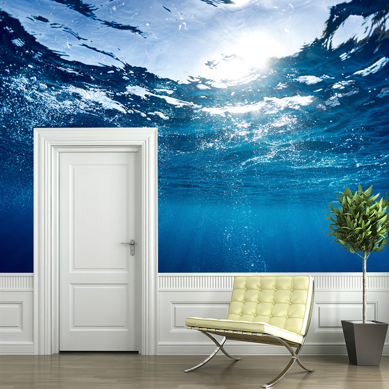 Tropix Sea Underwater Look-Up Murals Blue Stain Resistant Wall Covering for Living Room