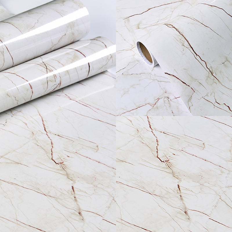 Peel Stick Marble Wallpaper Roll Modern Removable Kitchen Wall Covering, 32.3-sq ft