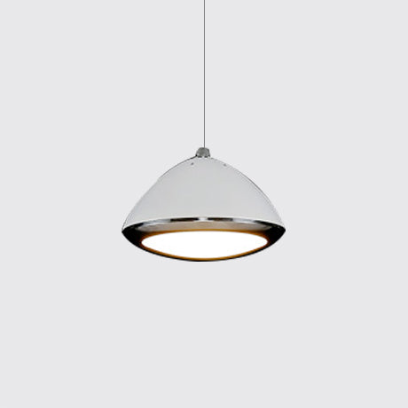 Modern Dome Pendant Light Metal 1 LED White Living Room Hanging Ceiling Light with Acrylic Diffuser in Warm/White