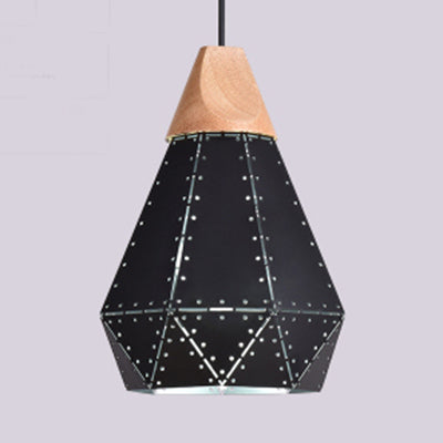 Métallique Diamond Shape Pendant Light Black / Grey / White 1 Light Modern Modern Monochrome Hanging Light for Kitchen escalier