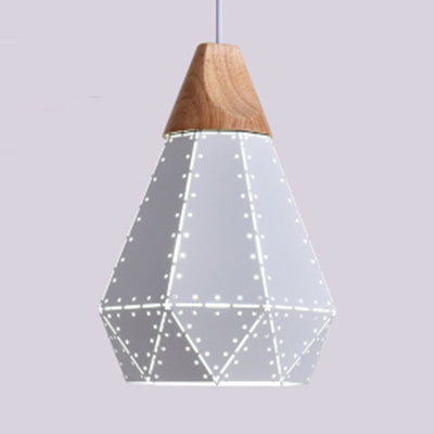 Métallique Diamond Shape Pendant Light Black / Grey / White 1 Light Modern Modern Monochrome Hanging Light for Kitchen escalier