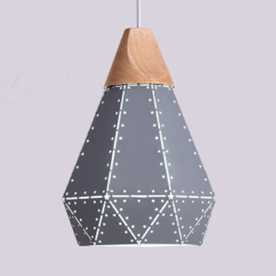 Métallique Diamond Shape Pendant Light Black / Grey / White 1 Light Modern Modern Monochrome Hanging Light for Kitchen escalier