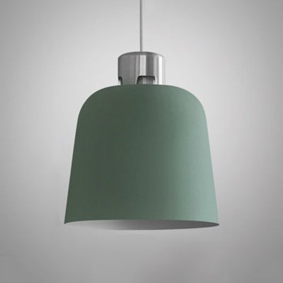 Metal Bucket Shade Hanging Light Single Light Nordic Pendant Lighting in Blue/Green/Pink for Restaurant Dining Room