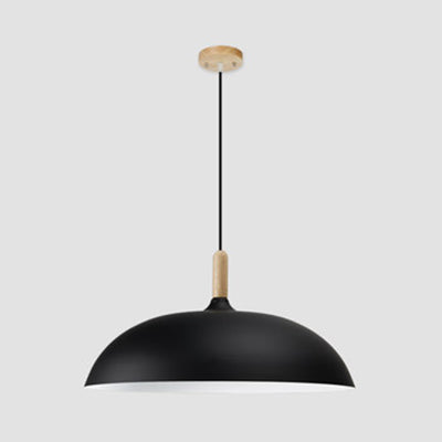 Contemporary Suspension Light Saucer Shape 1 Light Aluminum Black/Coffee/White Pendant Lamp for Restaurant Hotel