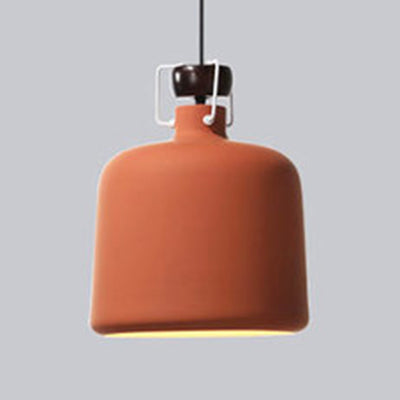 Metallic Jar Shape Pendant Light 1 Light Nordic Style Hanging Lamp for Kitchen Dining Table