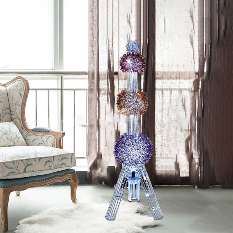 Decorative Global Tripod Floor Light LED Aluminum Standing Floor Lamp in Blue-Purple-Yellow