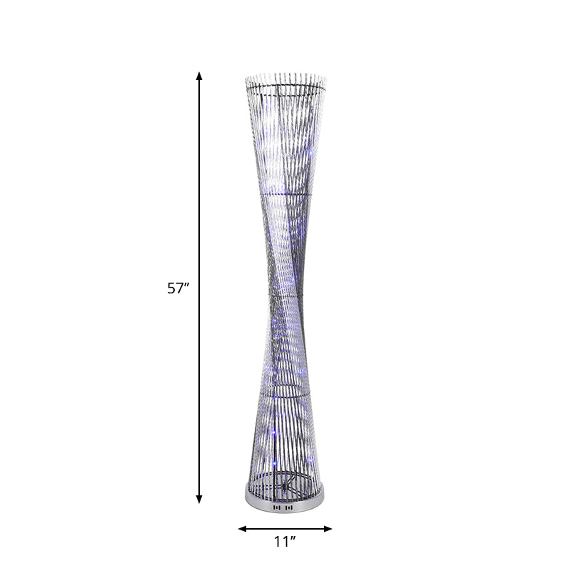 LED stehende Stöbe Lampenkunst Dekor Spiralzylinder Aluminium stehen hell in Schwarz und Silber