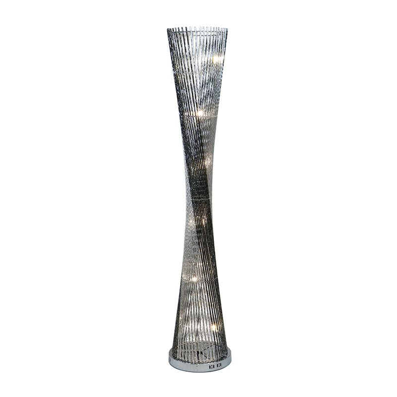 Black-Silver LED Ferme Ferm Art Decor Metal Canton Tower Shape Stand Up Lighting for Dessir Room