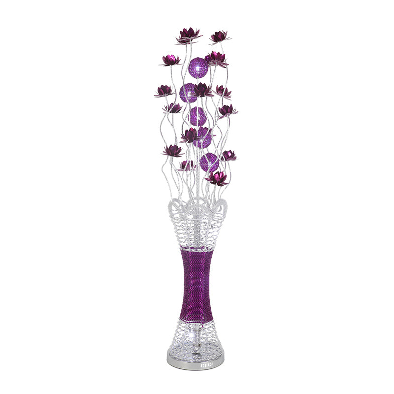 LED SLIM KOLM BLOOM Vloer Lamp Art Decor Purple Aluminium Standing Lighting in warm/wit licht