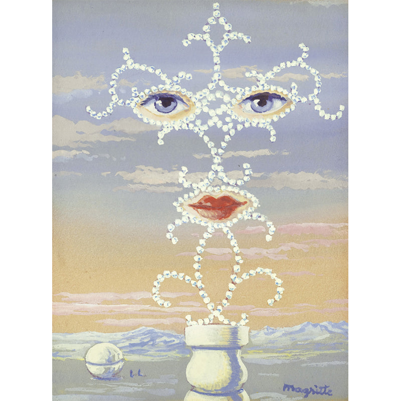 Full-Size Surreal Wall Paper Murals Pastel Color Rene Magritte Sheherazade Painting Wall Decor, Custom Print