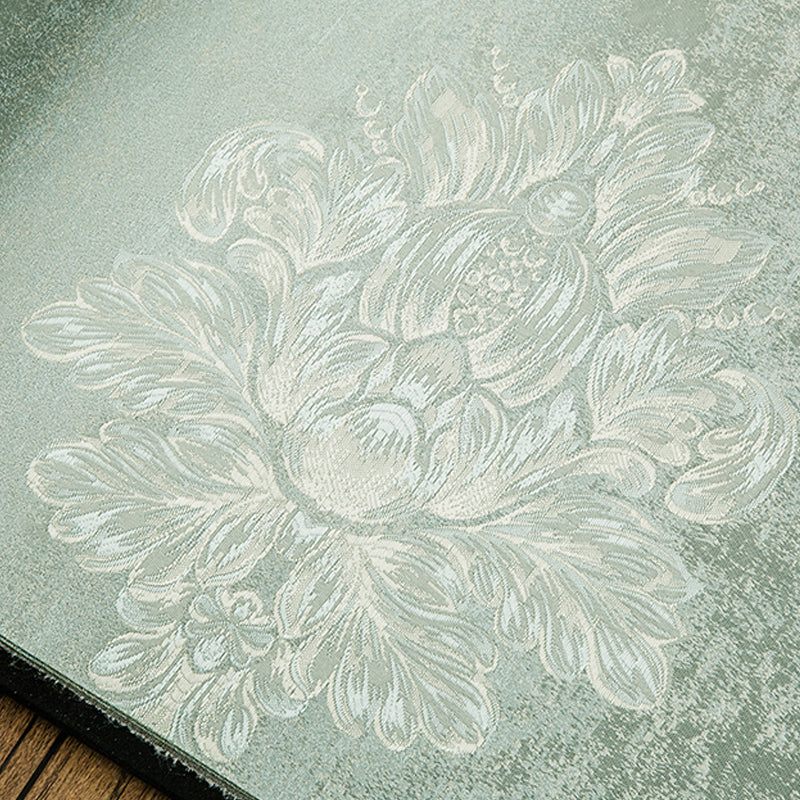 Damask Flower Wallpaper Roll Vintage 3D Embossed Wall Covering in Pastel Color, Unpasted