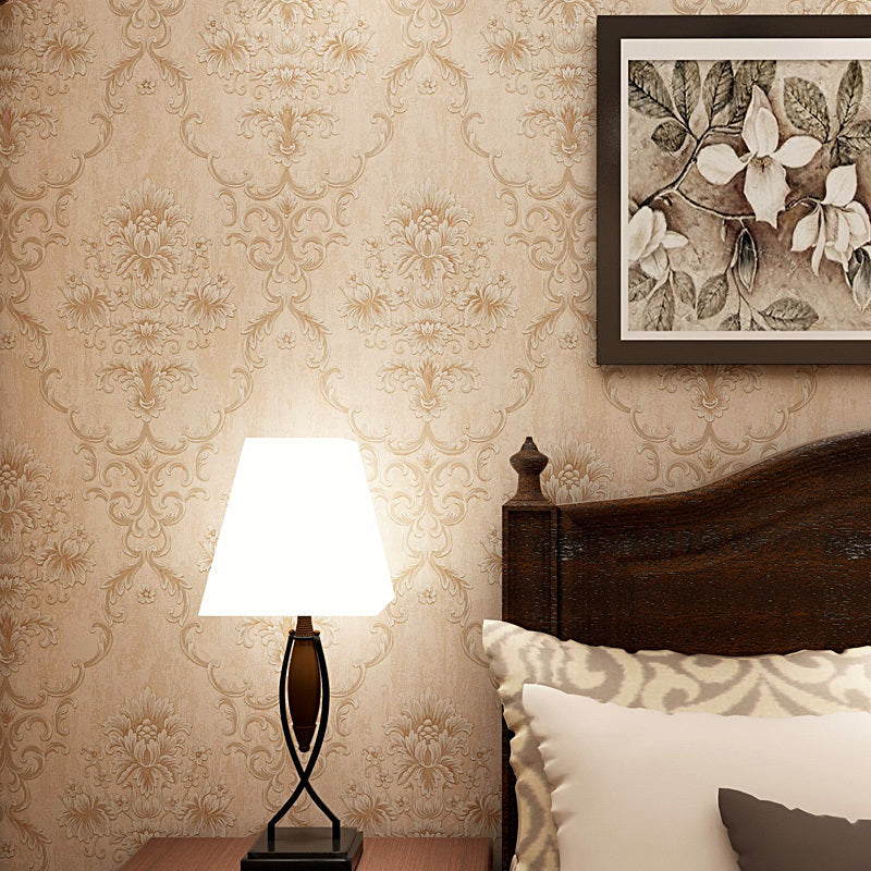 Blossom Damask Wallpaper Roll Antique Embossed Texture Wall Covering for Accent Wall