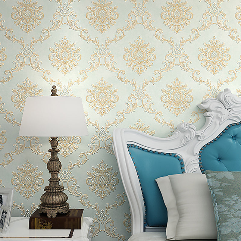 Moisture Resistant Jacquard Wallpaper Embroidered Retro Style Wall Covering for Home