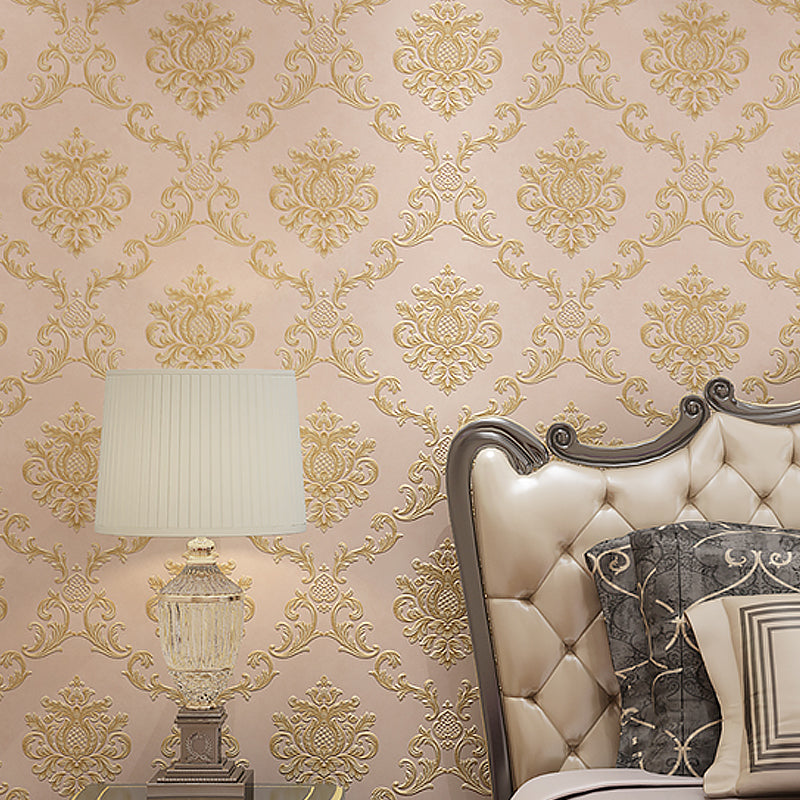 Moisture Resistant Jacquard Wallpaper Embroidered Retro Style Wall Covering for Home