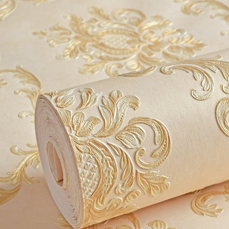 Moisture Resistant Jacquard Wallpaper Embroidered Retro Style Wall Covering for Home