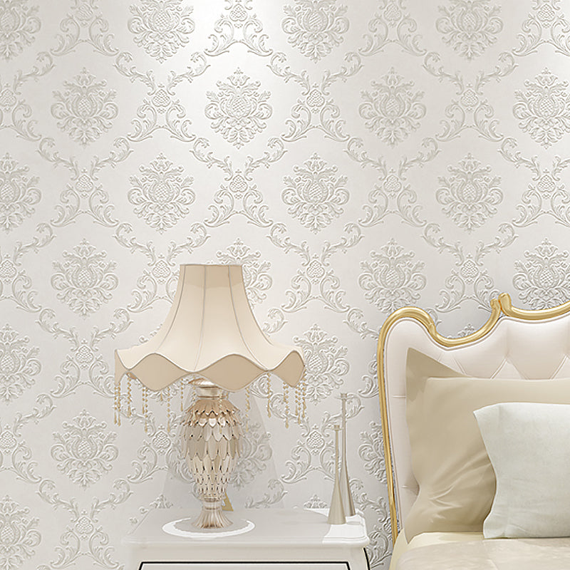 Moisture Resistant Jacquard Wallpaper Embroidered Retro Style Wall Covering for Home