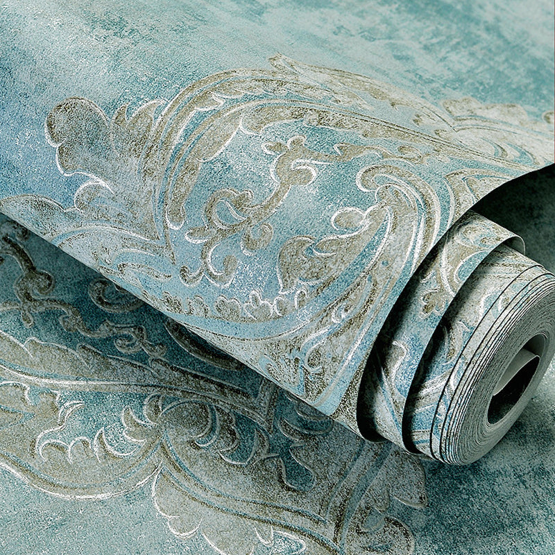 Antique Damask Wallpaper Roll Non-Woven Washable Pastel Color Wall Decor for Home