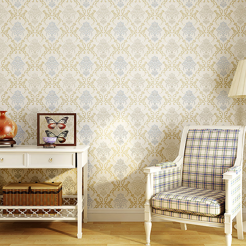 Latticework Jacquard Wallpaper Antique 3D Embossed Wall Covering in Soft Color for Accent Wall