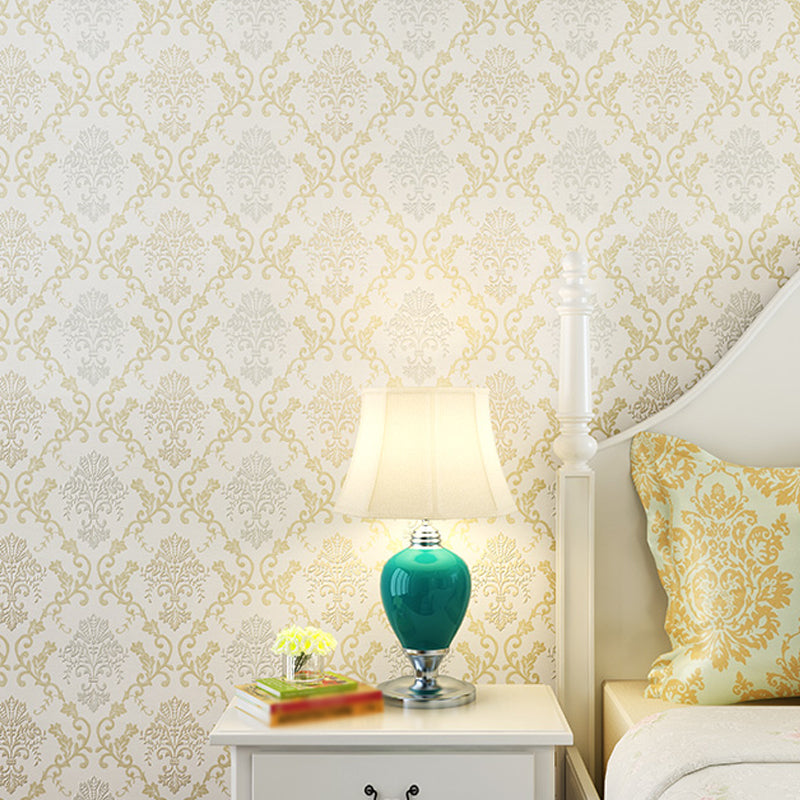 Latticework Jacquard Wallpaper Antique 3D Embossed Wall Covering in Soft Color for Accent Wall