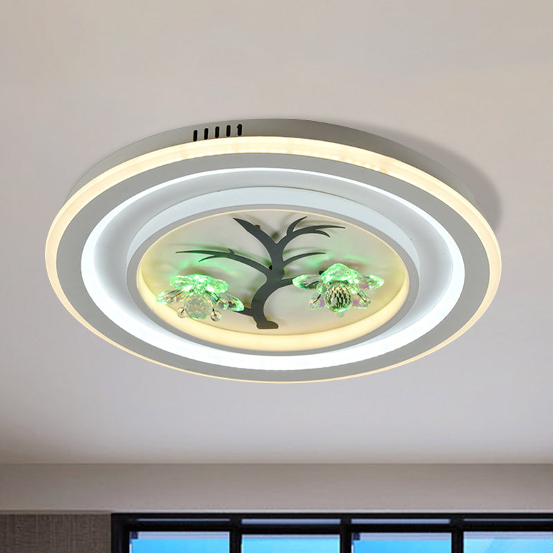 Witte LED-plafondlamp Moderne kristallen ronde/vierkante verlichtingsarmatuur voor slaapkamer