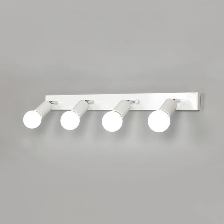 3/4 cabezas de iluminación de tocador de dormitorio con bombilla expuesta de estilo simple metal en blanco/blanco Lámpara de apliques de pared