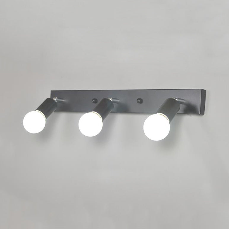 3/4 cabezas de iluminación de tocador de dormitorio con bombilla expuesta de estilo simple metal en blanco/blanco Lámpara de apliques de pared