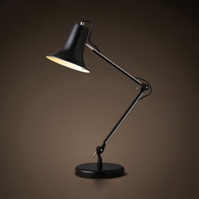 Bell Shaped Desk Lamp Contemporary Stylish Metal 1 Light Study Room Adjustable Desk Lighting in Black