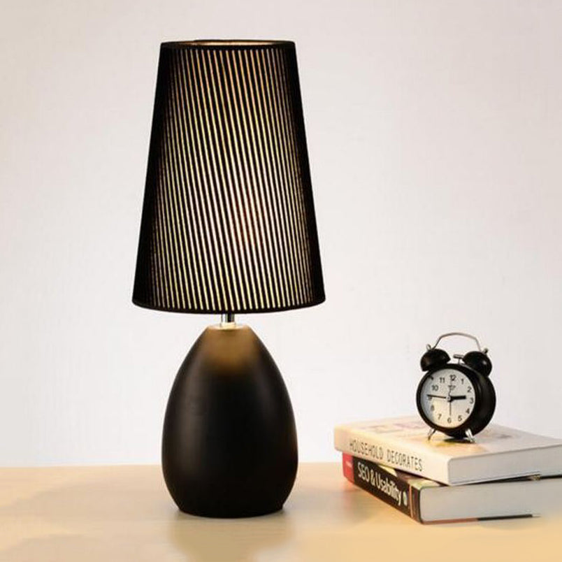 Cone Reading Book Light Modernism Fabric 1 Light Desk Light in White/Black for Bedroom