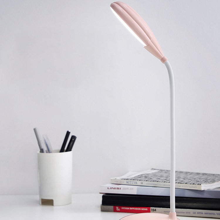 Lámpara de escritorio LED de azul/rosa/blanco Control de táctil Luz de atenuación Flexible USB Luz de escritorio recargable para leer