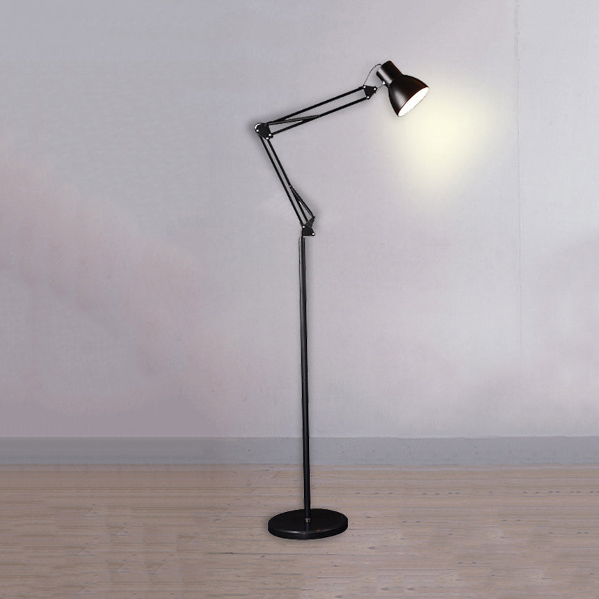 Kuppel Schatten Wohnzimmer Stand -up -Lampe Metallic 1 Leichte zeitgenössische Aufgabe Stöber Lampe in Schwarz/Weiß