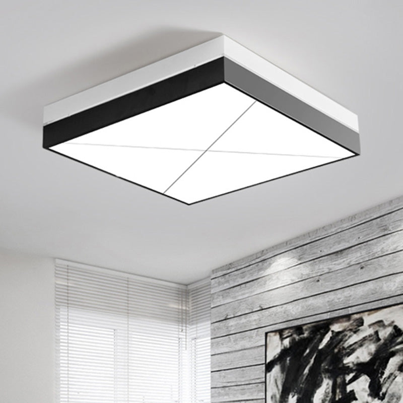 White Square Flush Light Fixture Modern Style Acryl en Metal LED slaapkamer plafond licht in warm/wit verlichting