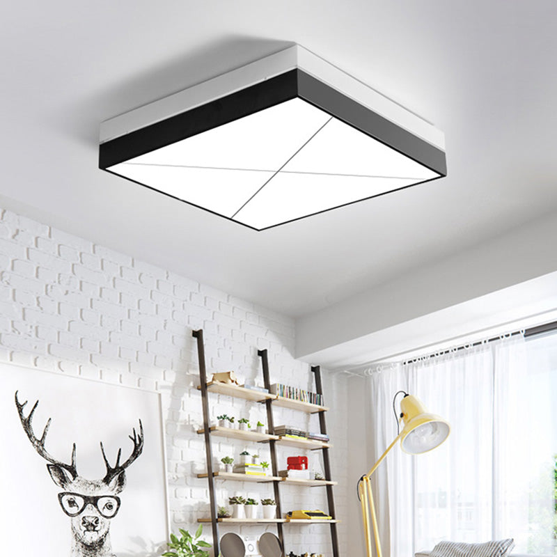 Lampada da soffitto in acrilico e metallo LED della camera da letto di stile moderno quadrato bianco in illuminazione calda/bianca