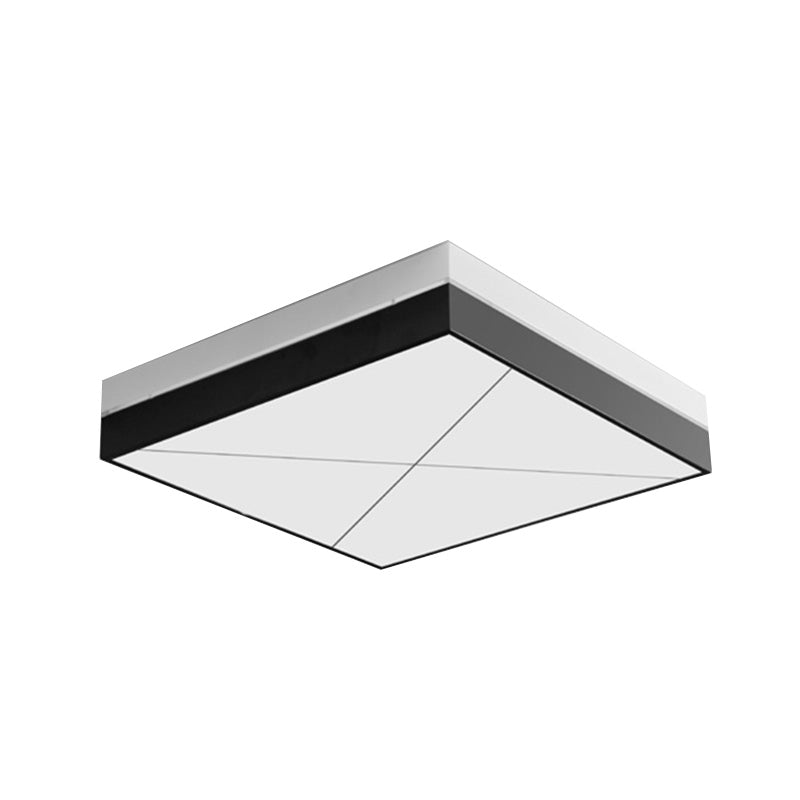 White Square Flush Light Fixture Modern Style Acrylic and Metal LED Bedroom Ceiling Light in Warm/White Lighting