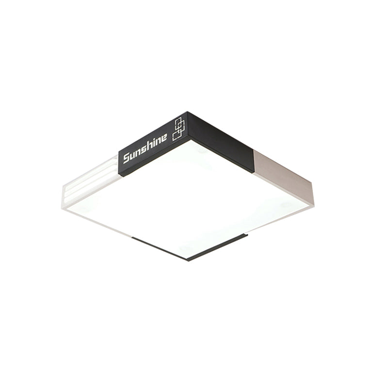 Iluminación de techo acrílica cuadrada de 19,5"/23,5" W, iluminación LED moderna de montaje empotrado para sala de estar en blanco