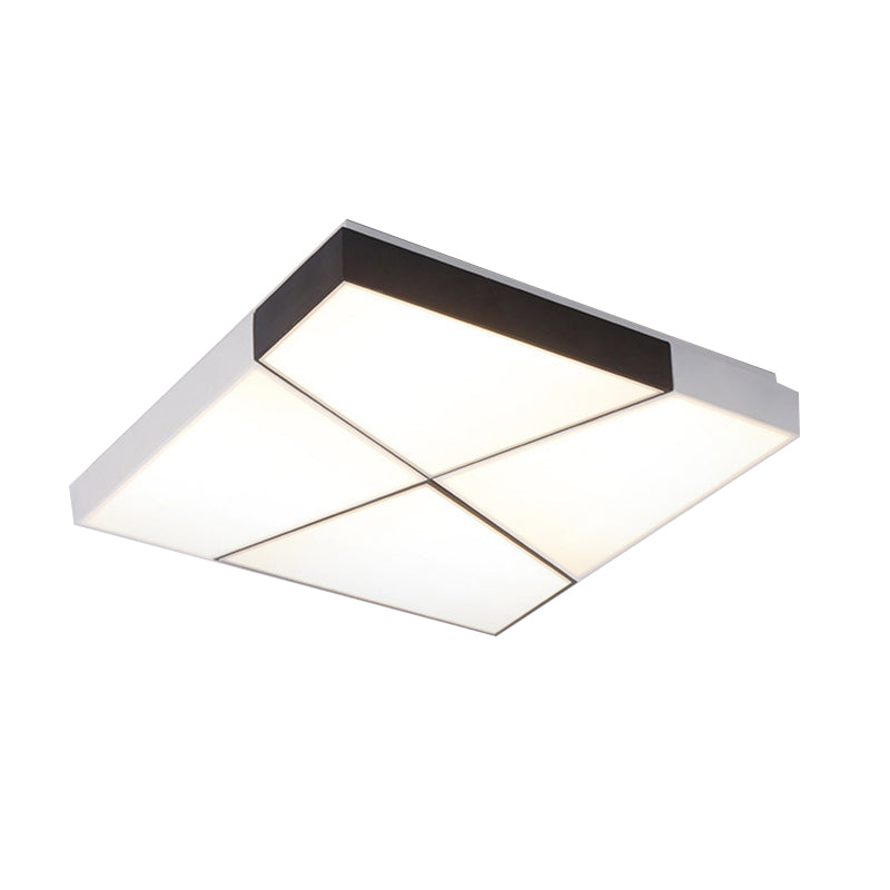 LED Squared Ceiling Mount Light Contemporary White Acrylic Flushmount Lighting for Bedroom